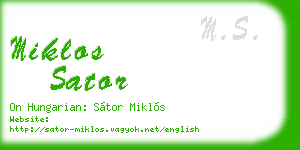 miklos sator business card