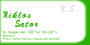 miklos sator business card